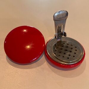 Vintage red glamour clip-on earrings